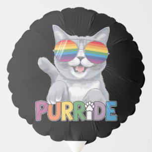 Purride Cat Sunglasses Gay Pride Rainbow LGBTQ Balloon