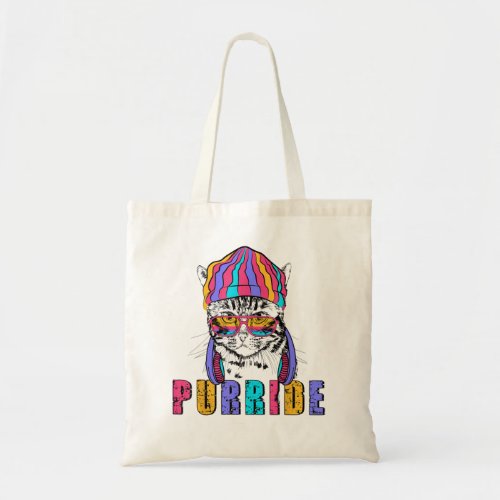 Purride Cat Wearing Pride Glasses is Feline the Pu Tote Bag