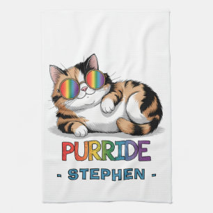 Purride - Cool Cat Pride   LGBTQ Kitchen Towel