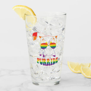 Purride Cute Gay Cat Lesbian Rainbow Glass