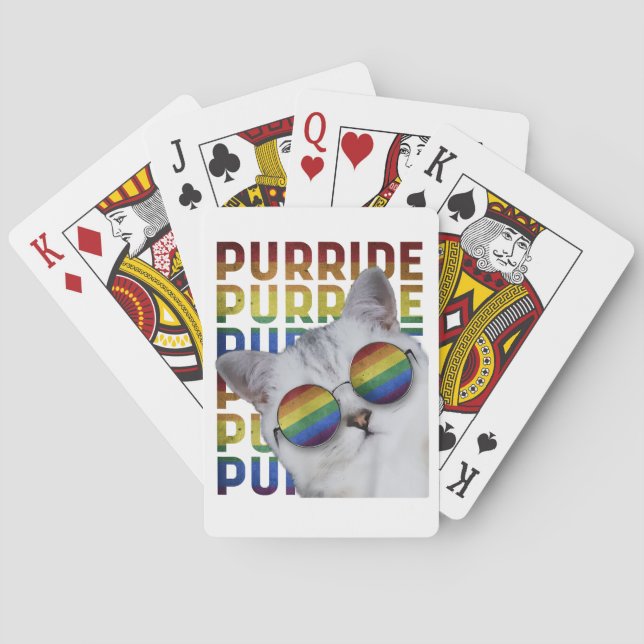 Purride Gay Pride Tee for Women Men LGBT Rainbow C Poker Cards (Back)