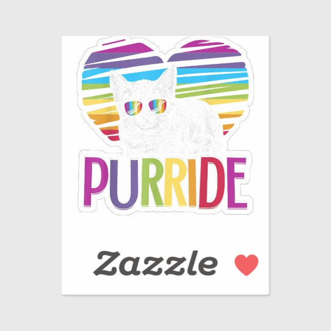 Purride LGBT Gay Pride Cat LGBTQ Pride Month 2019  Sticker (Sheet)