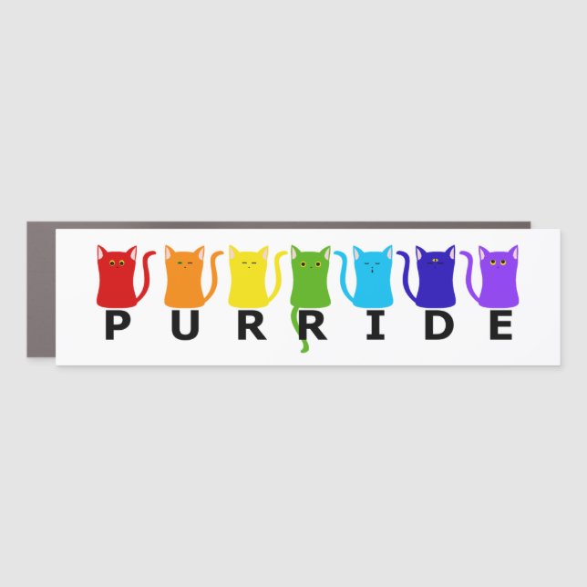 PURRide PRIDE Cats  Car Magnet (Front)