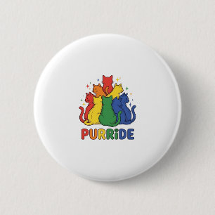 Purride Rainbow Cat Vintage Vector Design_1 Button