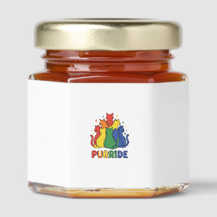 Purride Rainbow Cat Vintage Vector Design_1 Honey Jar Favors