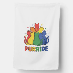 Purride Rainbow Cat Vintage Vector Design_1 House Flag
