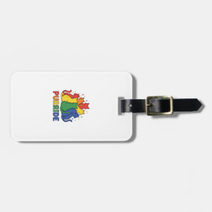 Purride Rainbow Cat Vintage Vector Design_1 Luggage Tag