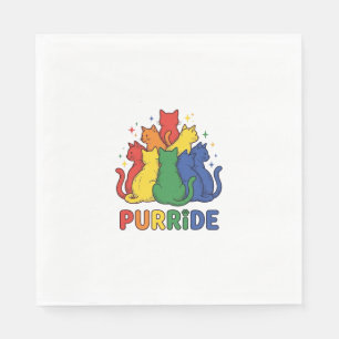 Purride Rainbow Cat Vintage Vector Design_1 Napkins