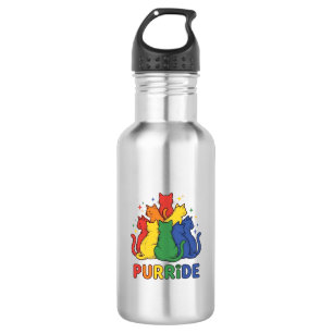 Purride Rainbow Cat Vintage Vector Design_1 Stainless Steel Water Bottle