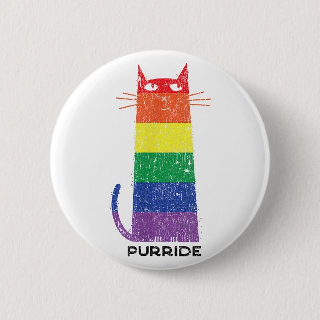 Purride Shirt LGBT Funny Gay Pride Cat Saying Grap Button (Front)