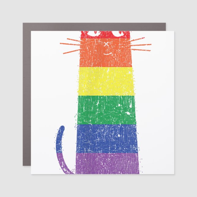 Purride Shirt LGBT Funny Gay Pride Cat Saying Grap Car Magnet (Front)