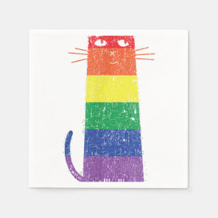 Purride Shirt LGBT Funny Gay Pride Cat Saying Grap Napkins