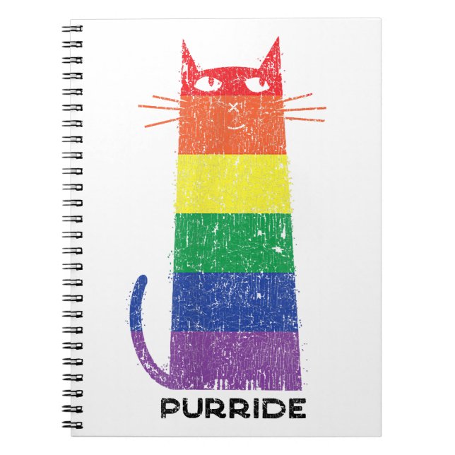 Purride Shirt LGBT Funny Gay Pride Cat Saying Grap Notebook (Front)