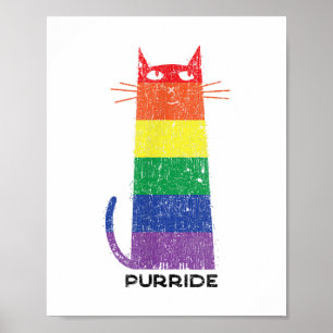 Purride Shirt LGBT Funny Gay Pride Cat Saying Grap Poster
