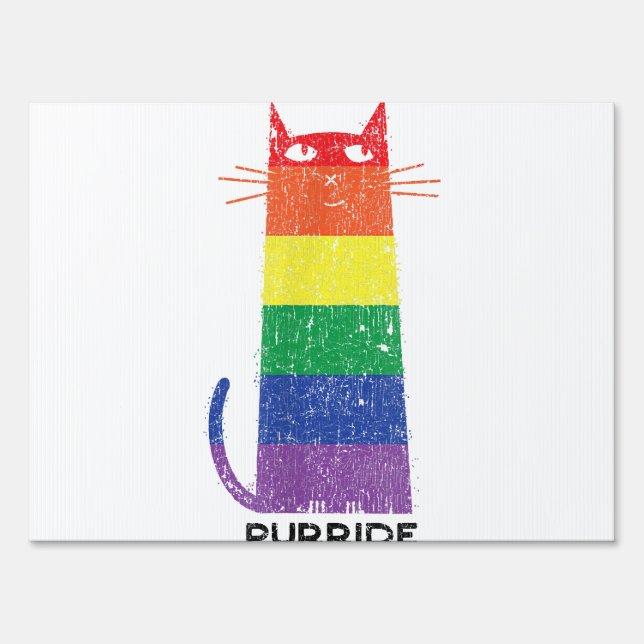 Purride Shirt LGBT Funny Gay Pride Cat Saying Grap Sign (Front)