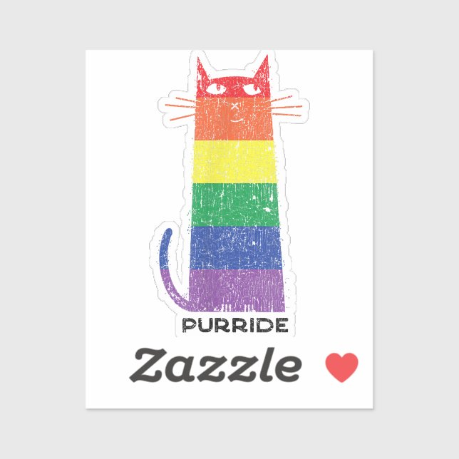 Purride Shirt LGBT Funny Gay Pride Cat Saying Grap Sticker (Sheet)