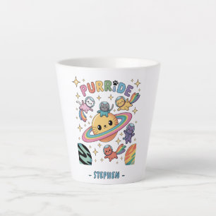 Purride Space Cats – Kawaii Astronaut Cats Latte Mug