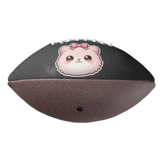 Purrincess Cute Pink Kitty Bow Design Football (Rotated 270)
