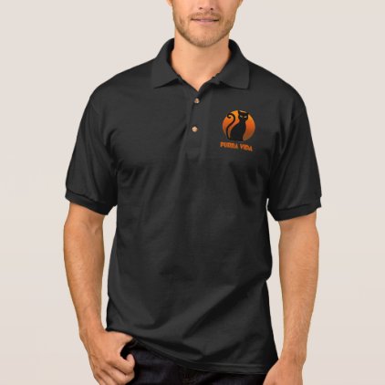 Purring Cat And Sun Purra Vida Pure Life Funny Polo Shirt