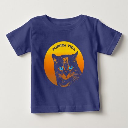 Purring Cat And Sun Purrra Vida Pure Life Cool Baby T-Shirt