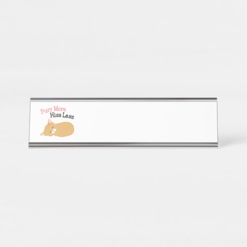 Purring Cat Desk Name Plate