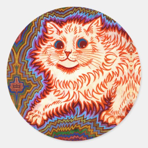 Purring Cat Good Vibes Positive Energy Happy Fun Classic Round Sticker