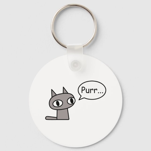 Purring Cat Keychain (Front)