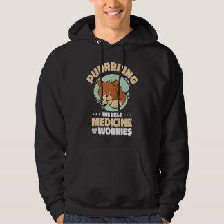 Purring Cat Positivity Cat  Self care Hoodie