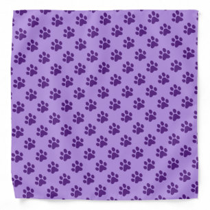 Purring Purple Paw Prints Bandana