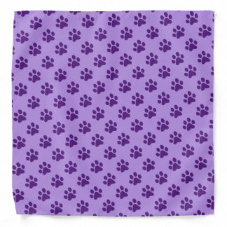 Purring Purple Paw Prints Bandana