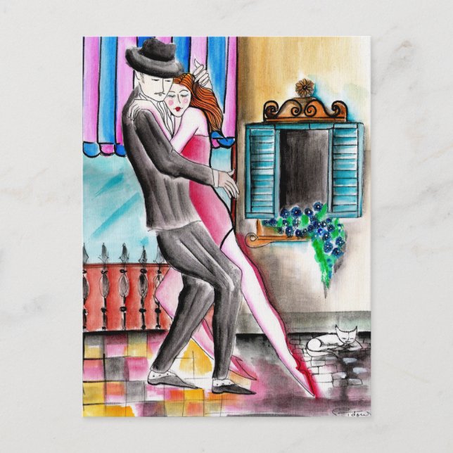 Purring Tango Ronroneando Postcard (Front)