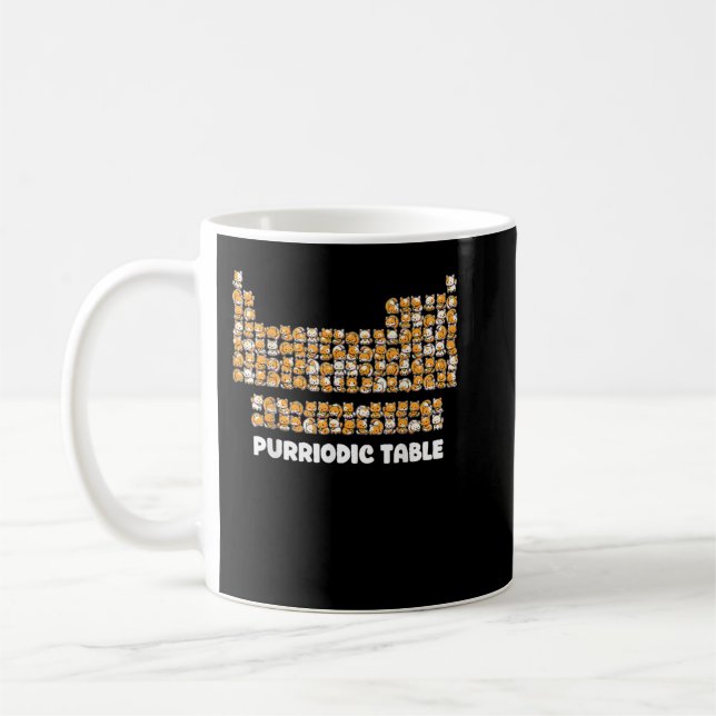 Purriodic Table Cat Chemistry Pun Periodic Table S Coffee Mug (Left)