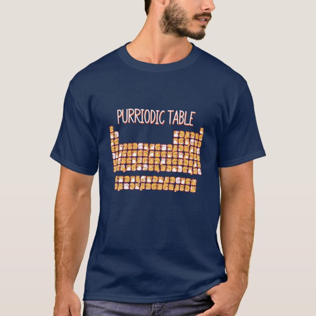 PURRIODIC TABLE Cute Cat Periodic Table Pun Men Wo T-Shirt (Front)