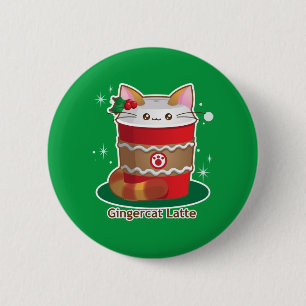 Purrista Pawfee: Cute Holiday Ginger Cat Coffee Button