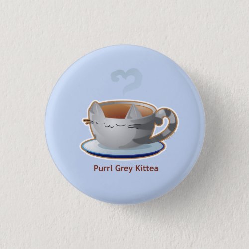 Purrista Pawfee Grey Kitty Tea Mug Button