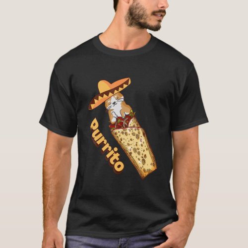 Purrito Cat Funny Burrito And Cats Lover T Kawaii T_Shirt