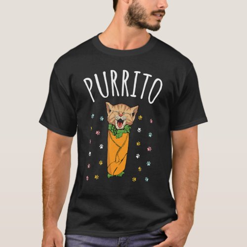 Purrito   Cat in a Burrito Mexican Food Taco Purri T_Shirt