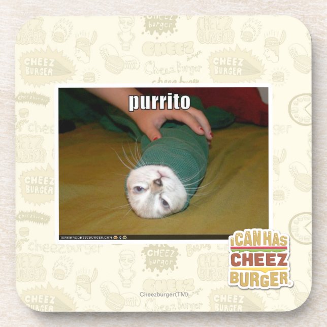 purrito drink coaster (Front)