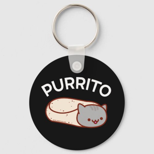 PURRITO Keychain _ Funny Cat Burrito by JubbyCats