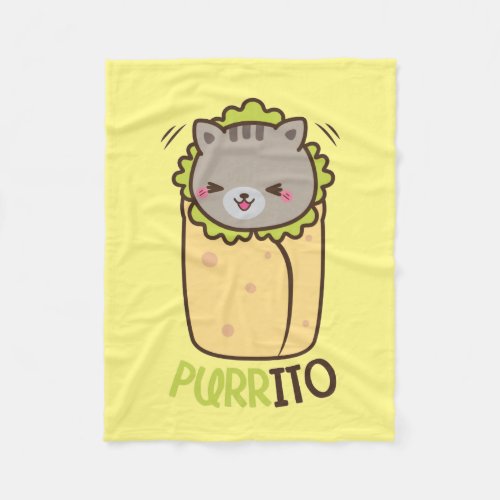 Purrito Kitty Burrito Fleece Blanket