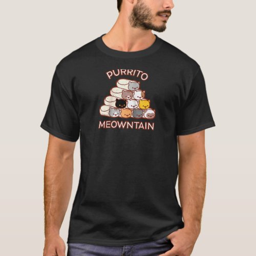 Purrito Meowntain Funny Cat Mountain Pun Raglan T_Shirt