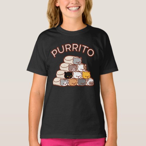 PURRITO PYRAMID Cat Burrito Kids T_Shirt