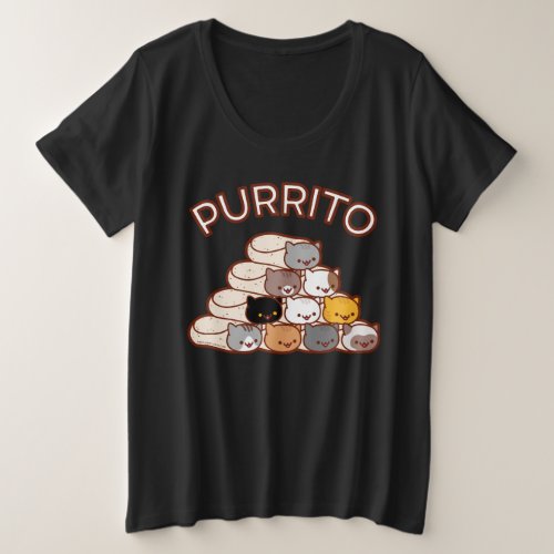 PURRITO PYRAMID Cat Burrito Plus Size T_Shirt