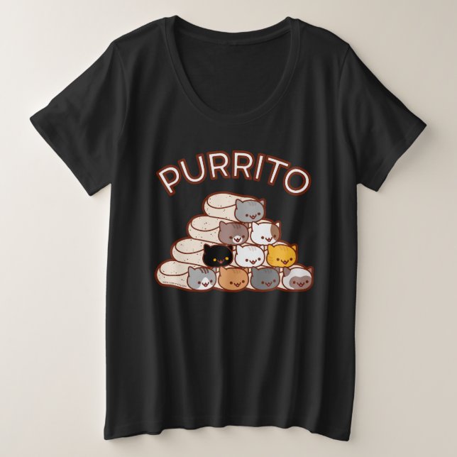 PURRITO PYRAMID Cat Burrito Plus Size T-Shirt (Design Front)