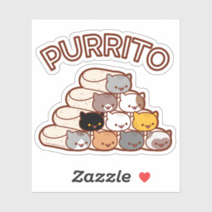 PURRITO PYRAMID Cat Burrito Sticker
