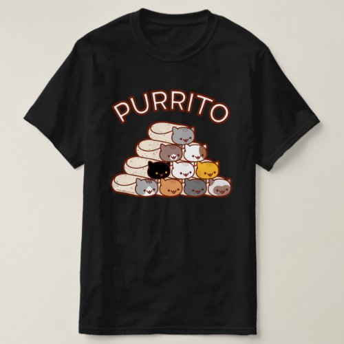 PURRITO PYRAMID Cat Burrito T_SHIRT
