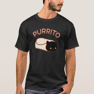 Purrito The Cat Burrito  Black T-Shirt