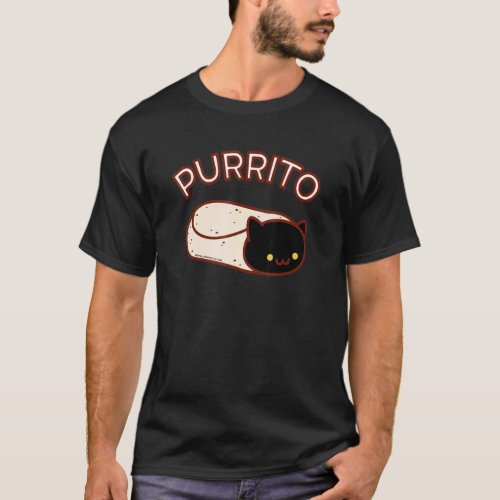 Purrito The Cat Burrito  Black T_Shirt