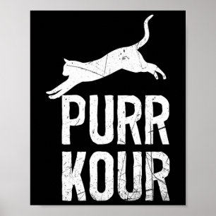 Purrkour Funny Jumping Cats Parkour Gear  Poster