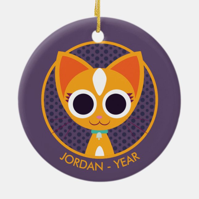 Purrl the Cat Ceramic Ornament (Back)